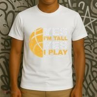 Funny Basketball Yes IM Tall Basketball Player Gift T-Shirt thumb 3