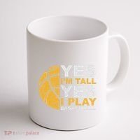 Funny Basketball Yes IM Tall Basketball Player Gift Coffee Mug thumb 1