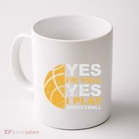 Funny Basketball Yes IM Tall Basketball Player Gift Coffee Mug thumb 0
