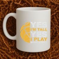 Funny Basketball Yes IM Tall Basketball Player Gift Coffee Mug thumb 2