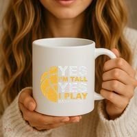 Funny Basketball Yes IM Tall Basketball Player Gift Coffee Mug thumb 3