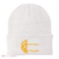 Funny Basketball Yes IM Tall Basketball Player Gift Beanie thumb 0