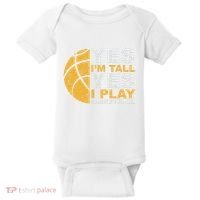 Funny Basketball Yes IM Tall Basketball Player Gift Baby Bodysuit thumb 0