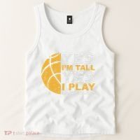Funny Basketball Yes IM Tall Basketball Player Gift Tank Top thumb 2