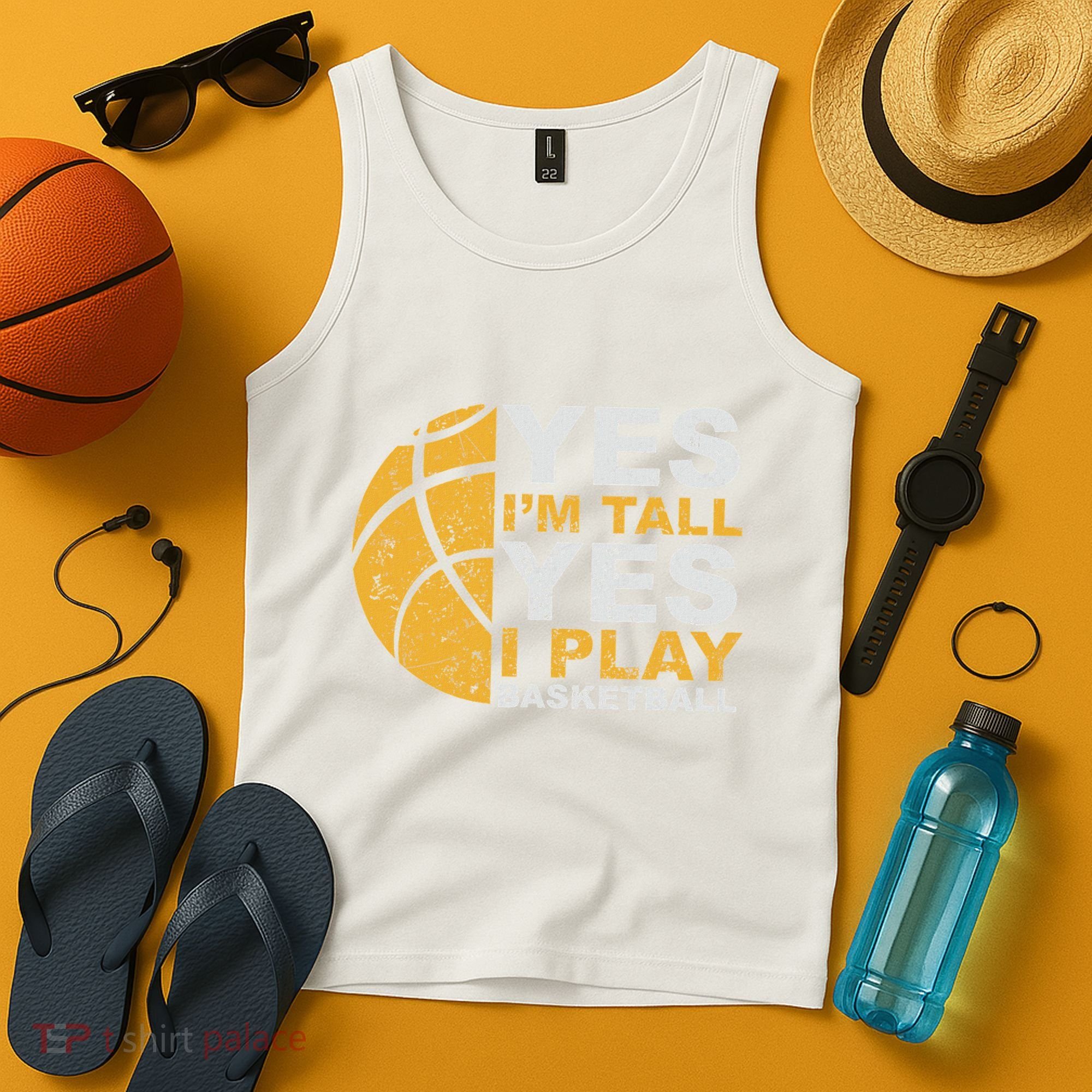 Funny Basketball Yes IM Tall Basketball Player Gift Tank Top