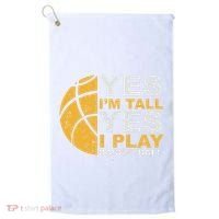 Funny Basketball Yes IM Tall Basketball Player Gift Golf Towel thumb 0