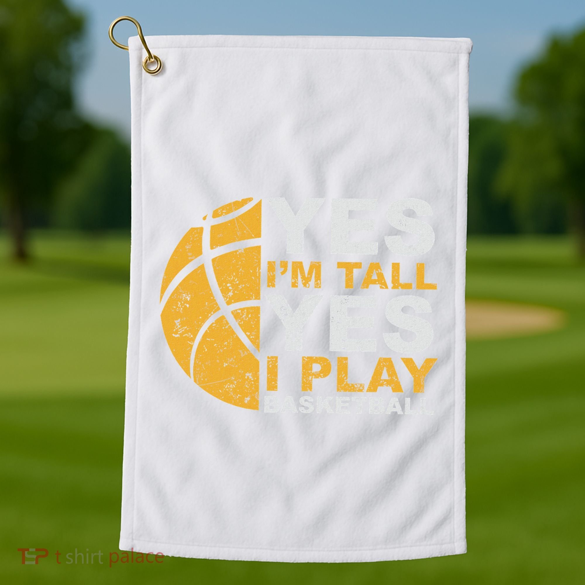 Funny Basketball Yes IM Tall Basketball Player Gift Golf Towel