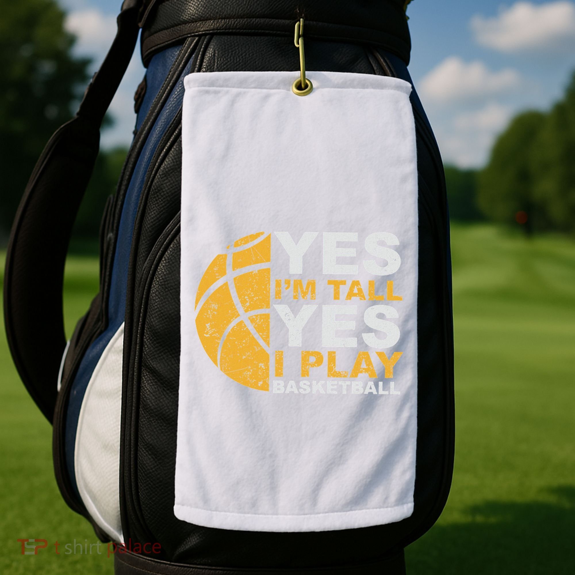 Funny Basketball Yes IM Tall Basketball Player Gift Golf Towel