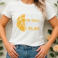 Funny Basketball Yes IM Tall Basketball Player Gift Women's T-Shirt thumb 2