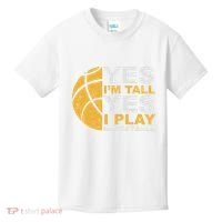 Funny Basketball Yes IM Tall Basketball Player Gift Kids T-Shirt thumb 0