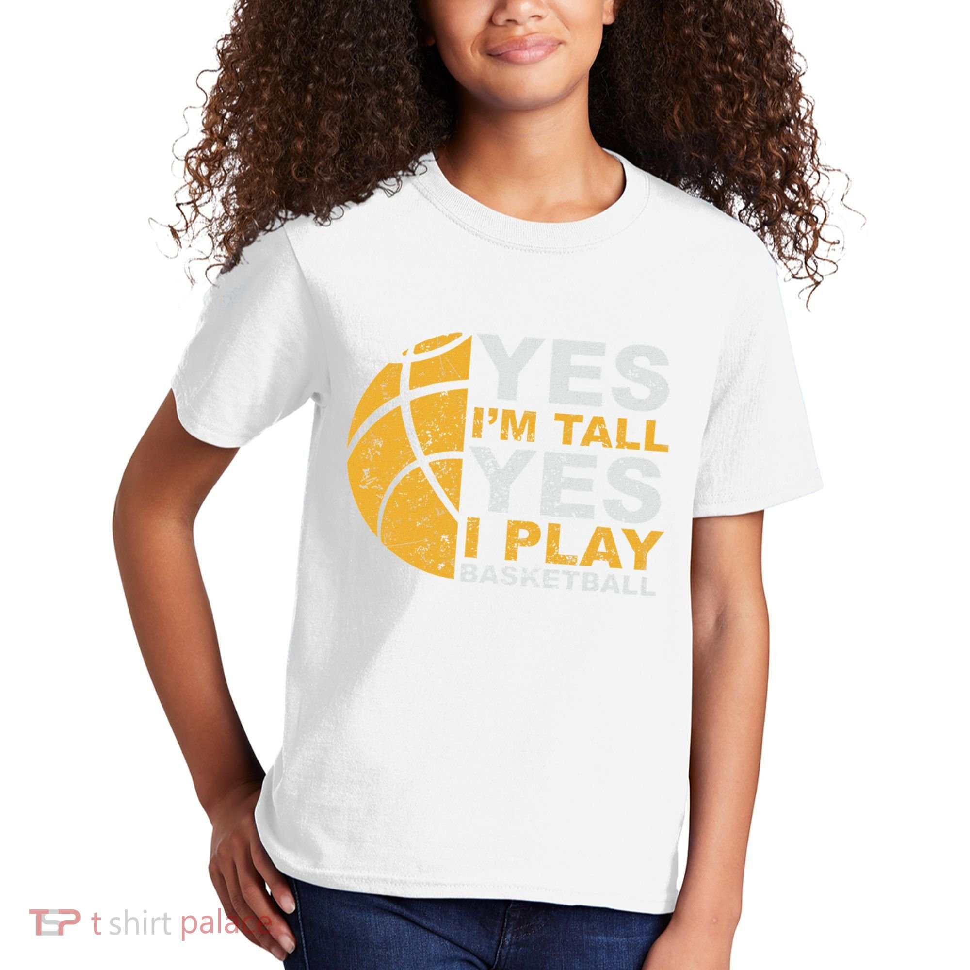 Funny Basketball Yes IM Tall Basketball Player Gift Kids T-Shirt