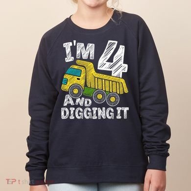 Four Construction 4th Birthday Gifts Fourth Boy 4 Years Old Women's Sweatshirt