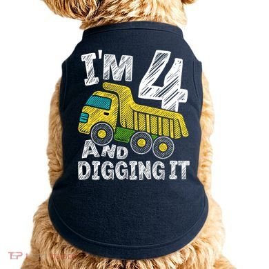 Four Construction 4th Birthday Gifts Fourth Boy 4 Years Old Doggie Tank