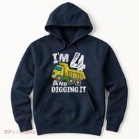 Four Construction 4th Birthday Gifts Fourth Boy 4 Years Old Hoodie thumb 0