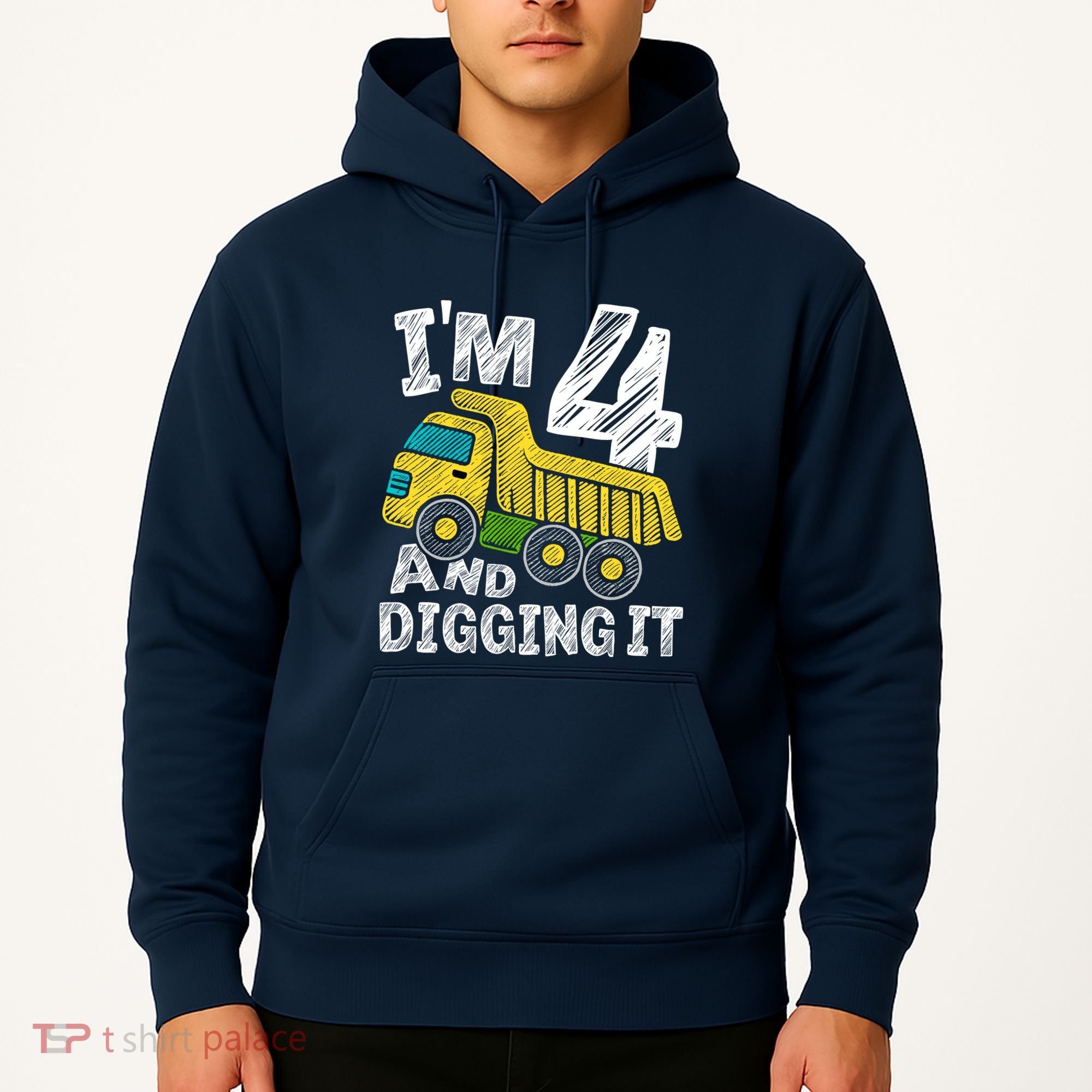 Four Construction 4th Birthday Gifts Fourth Boy 4 Years Old Hoodie