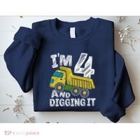Four Construction 4th Birthday Gifts Fourth Boy 4 Years Old Sweatshirt thumb 2