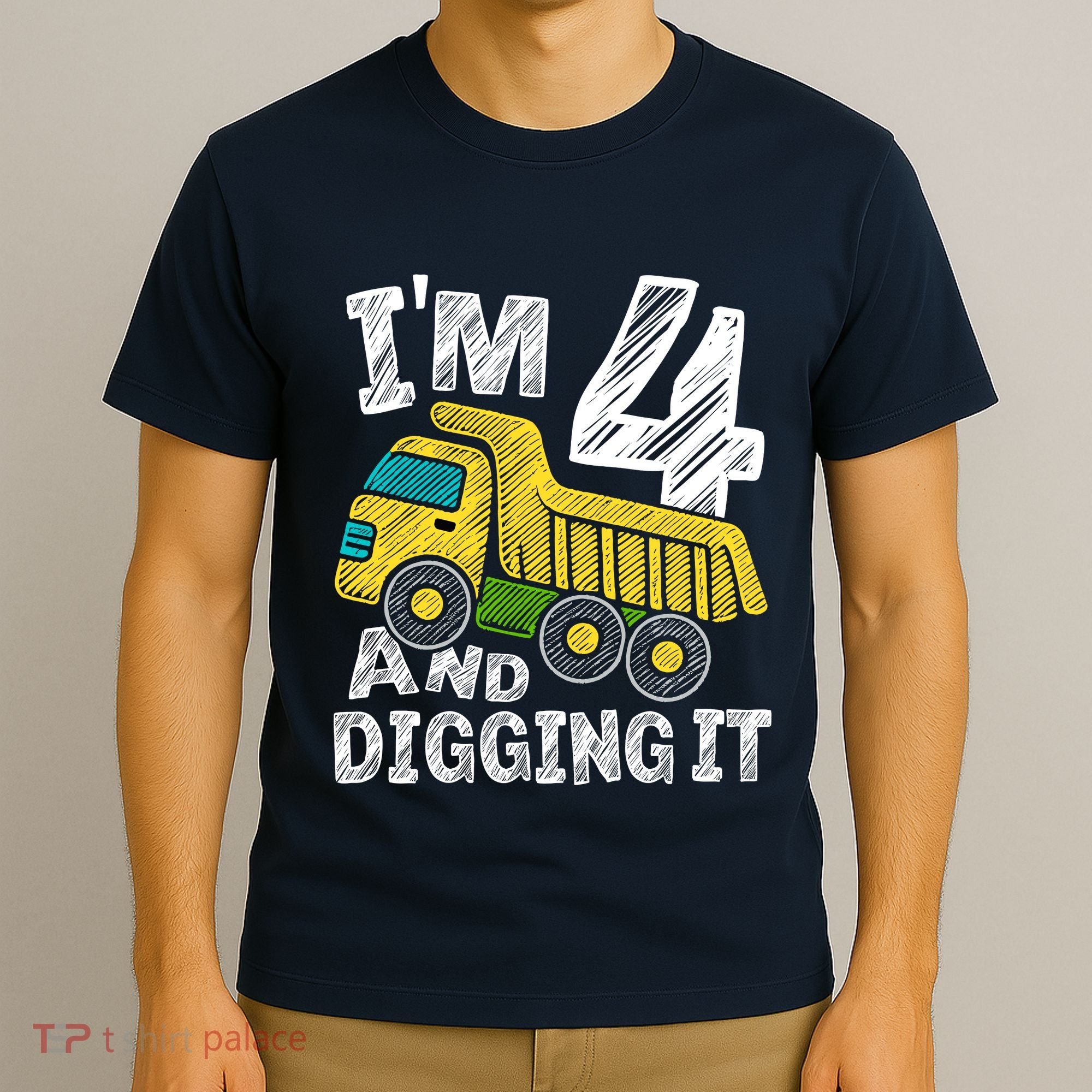Four Construction 4th Birthday Gifts Fourth Boy 4 Years Old T-Shirt