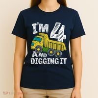 Four Construction 4th Birthday Gifts Fourth Boy 4 Years Old T-Shirt thumb 4