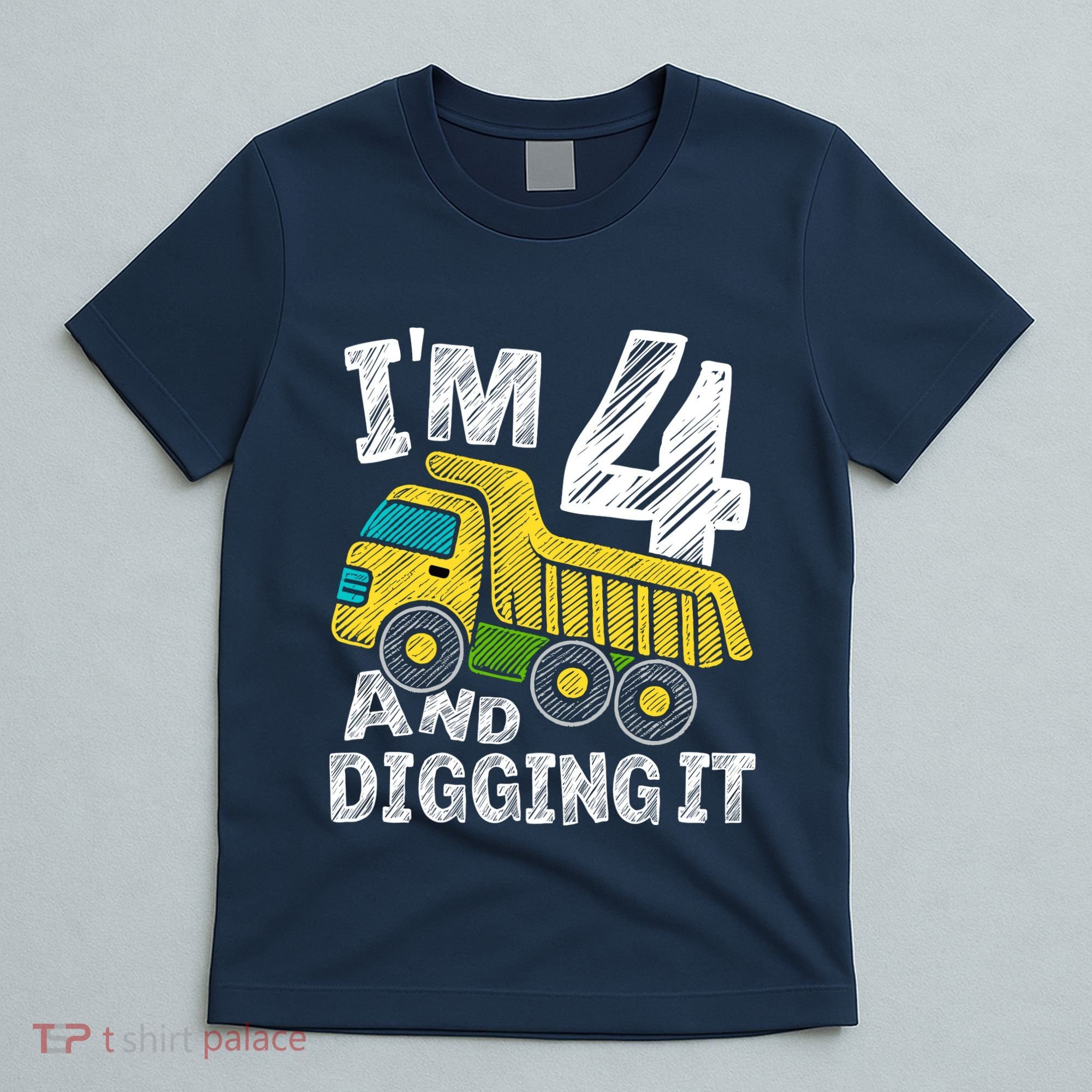Four Construction 4th Birthday Gifts Fourth Boy 4 Years Old T-Shirt