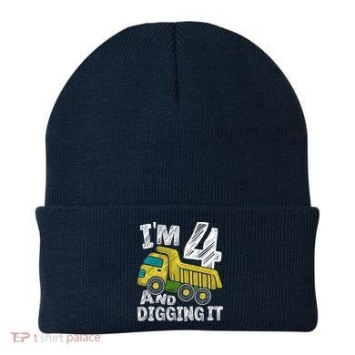 Four Construction 4th Birthday Gifts Fourth Boy 4 Years Old Beanie