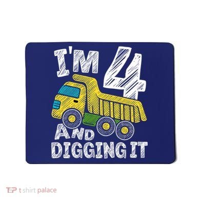 Four Construction 4th Birthday Gifts Fourth Boy 4 Years Old Mousepad