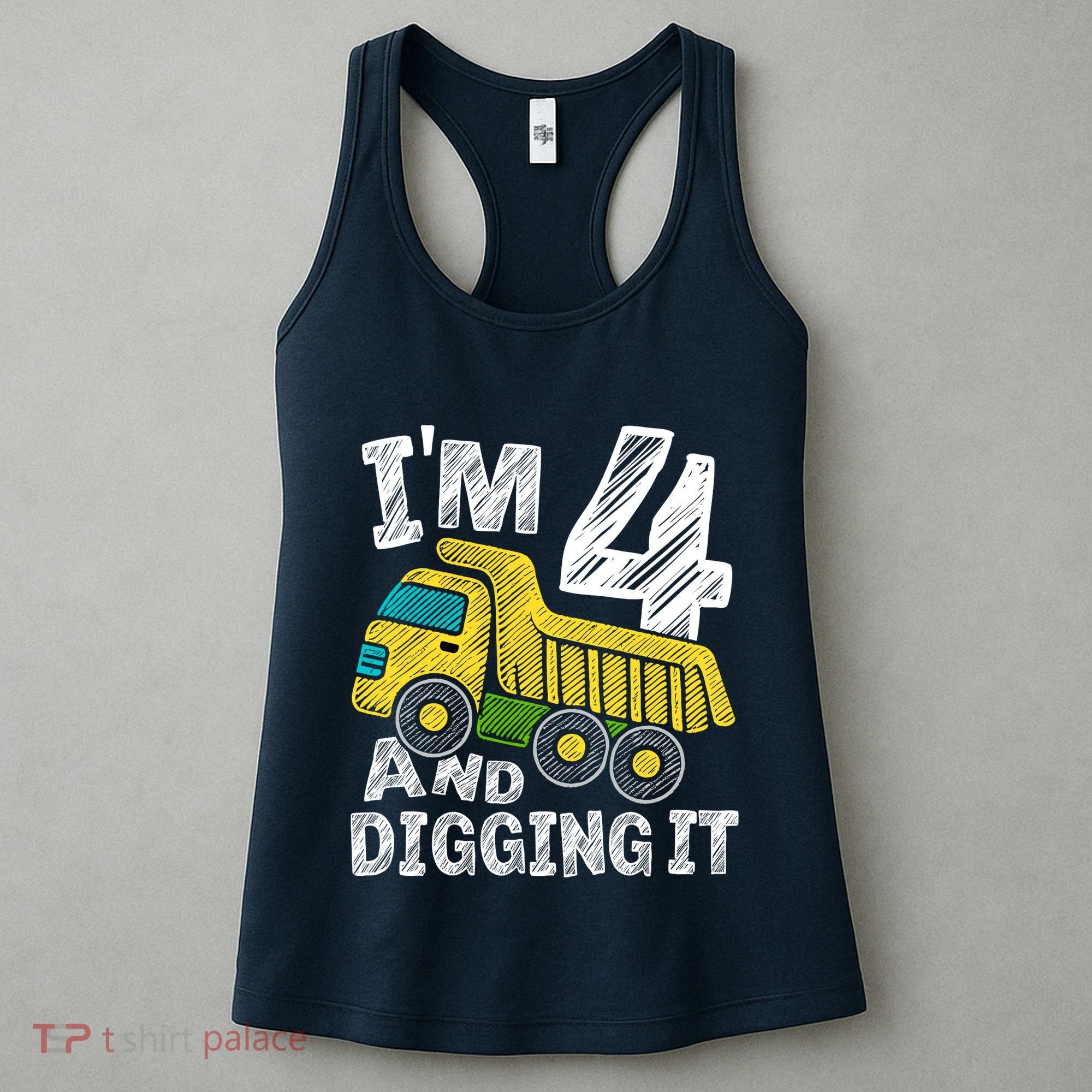 Four Construction 4th Birthday Gifts Fourth Boy 4 Years Old Women's Tank Top