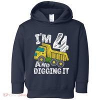 Four Construction 4th Birthday Gifts Fourth Boy 4 Years Old Toddler Hoodie thumb 0