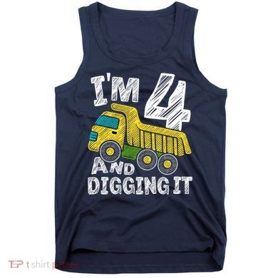 Four Construction 4th Birthday Gifts Fourth Boy 4 Years Old Tank Top