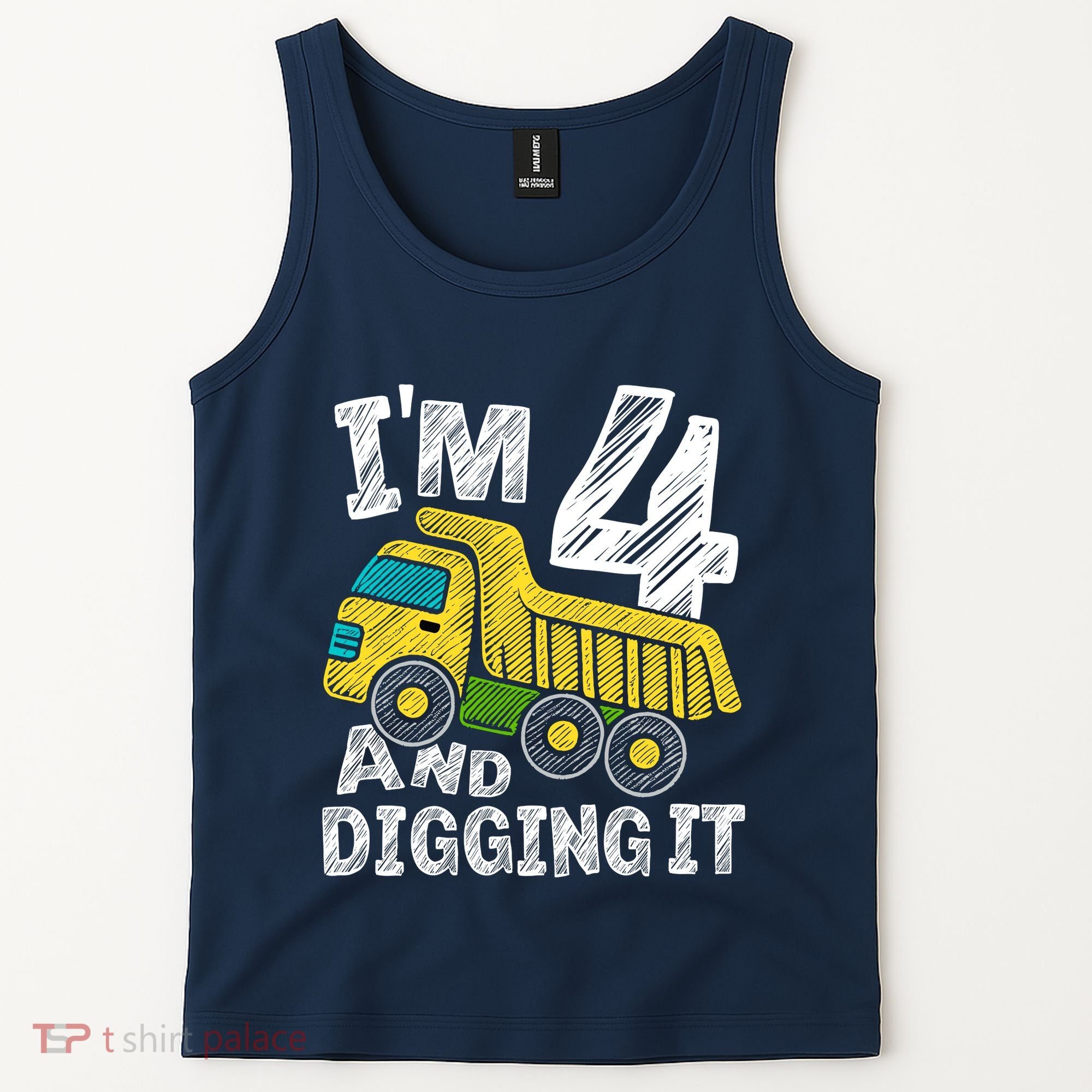Four Construction 4th Birthday Gifts Fourth Boy 4 Years Old Tank Top