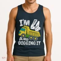 Four Construction 4th Birthday Gifts Fourth Boy 4 Years Old Tank Top thumb 3