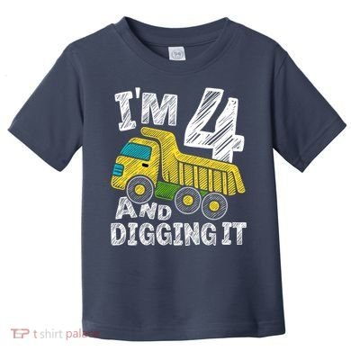 Four Construction 4th Birthday Gifts Fourth Boy 4 Years Old Toddler T-Shirt