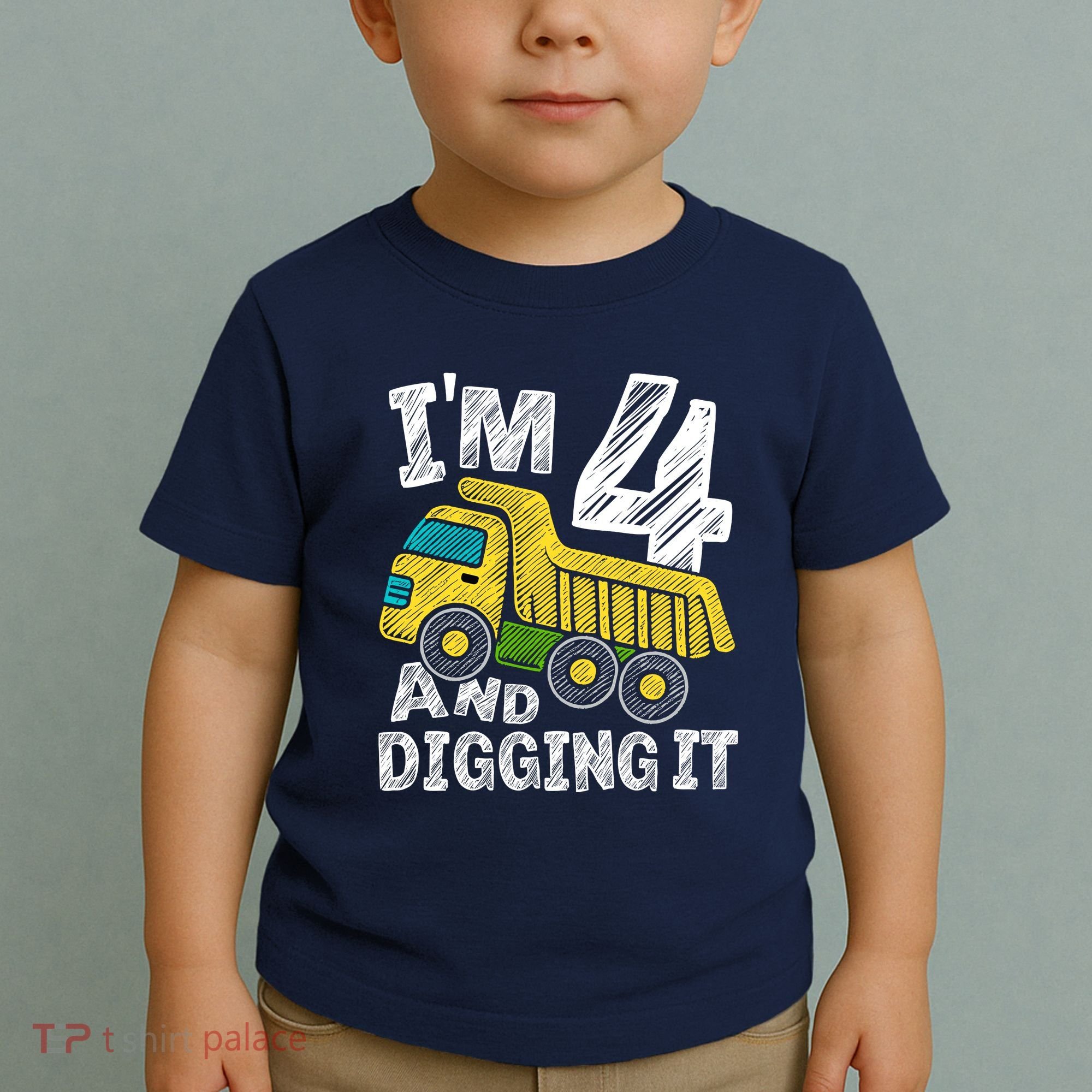 Four Construction 4th Birthday Gifts Fourth Boy 4 Years Old Toddler T-Shirt