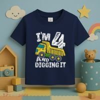 Four Construction 4th Birthday Gifts Fourth Boy 4 Years Old Toddler T-Shirt thumb 3