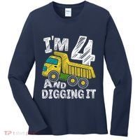 Four Construction 4th Birthday Gifts Fourth Boy 4 Years Old Women's Long Sleeve Shirt thumb 0