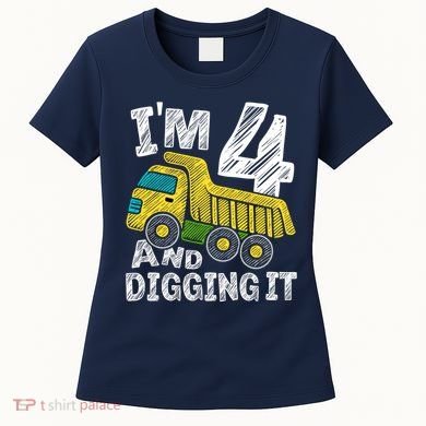 Four Construction 4th Birthday Gifts Fourth Boy 4 Years Old Women's T-Shirt