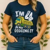Four Construction 4th Birthday Gifts Fourth Boy 4 Years Old Women's T-Shirt thumb 2