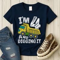 Four Construction 4th Birthday Gifts Fourth Boy 4 Years Old Women's T-Shirt thumb 3