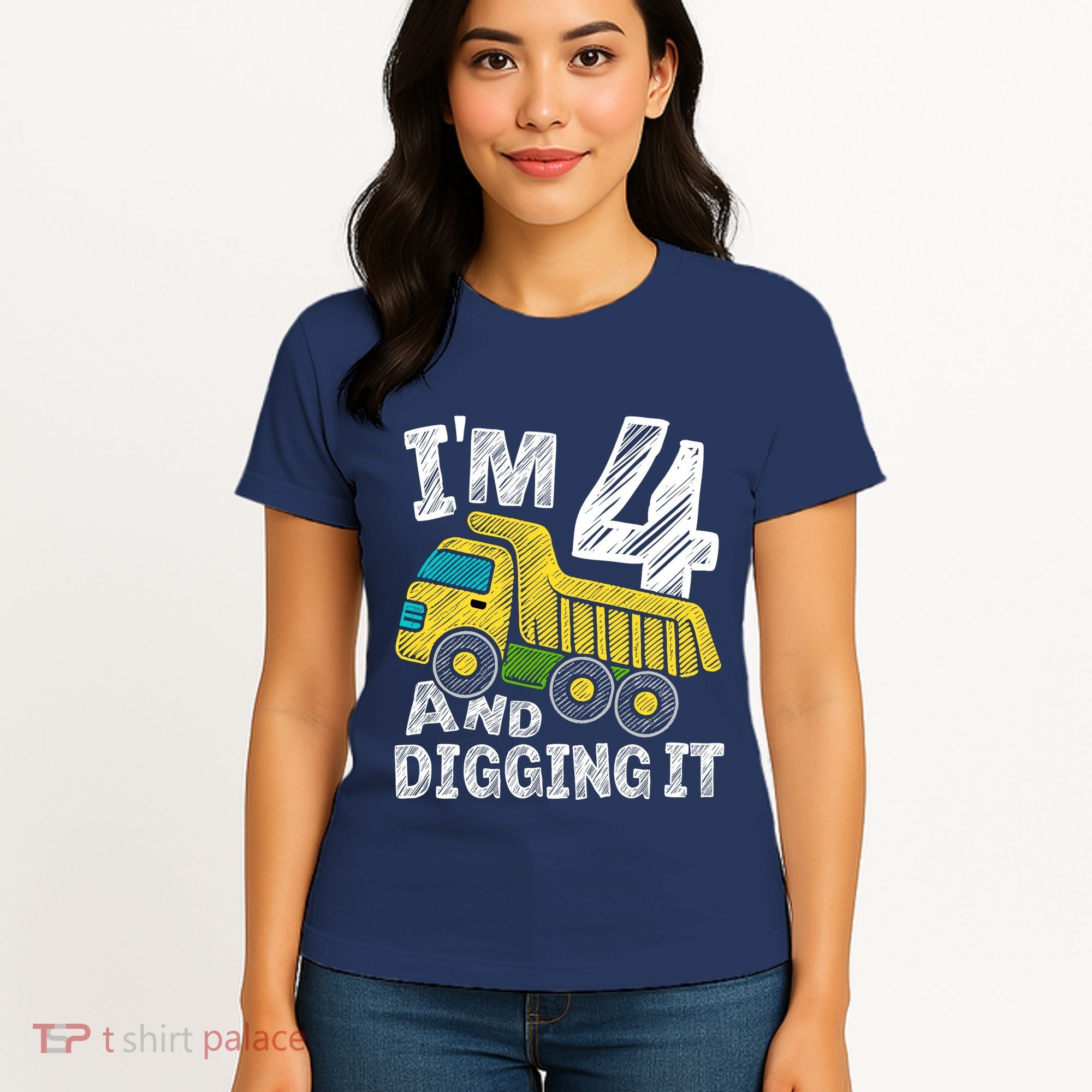 Four Construction 4th Birthday Gifts Fourth Boy 4 Years Old Women's T-Shirt