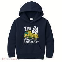 Four Construction 4th Birthday Gifts Fourth Boy 4 Years Old Kids Hoodie thumb 0