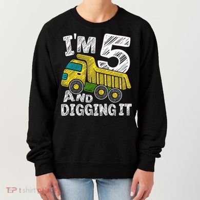 Five Construction 5th Birthday Gifts Fourth Boy 5 Years Old Women's Sweatshirt
