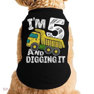 Five Construction 5th Birthday Gifts Fourth Boy 5 Years Old Doggie Tank