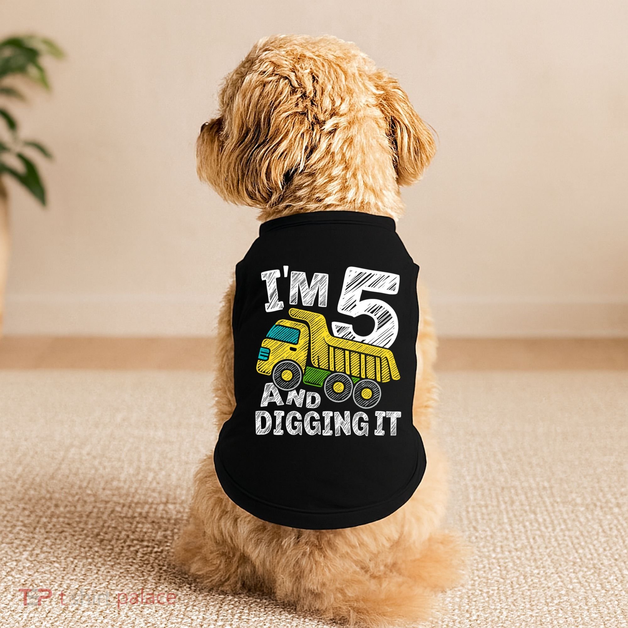 Five Construction 5th Birthday Gifts Fourth Boy 5 Years Old Doggie Tank