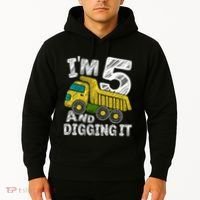 Five Construction 5th Birthday Gifts Fourth Boy 5 Years Old Hoodie thumb 2