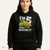 Five Construction 5th Birthday Gifts Fourth Boy 5 Years Old Hoodie thumb 5