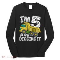 Five Construction 5th Birthday Gifts Fourth Boy 5 Years Old Long Sleeve Shirt thumb 0