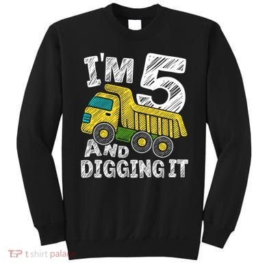 Five Construction 5th Birthday Gifts Fourth Boy 5 Years Old Sweatshirt