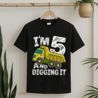 Five Construction 5th Birthday Gifts Fourth Boy 5 Years Old T-Shirt thumb 2
