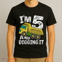 Five Construction 5th Birthday Gifts Fourth Boy 5 Years Old T-Shirt thumb 3