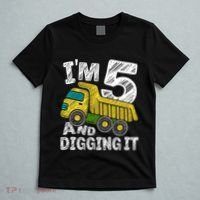 Five Construction 5th Birthday Gifts Fourth Boy 5 Years Old T-Shirt thumb 5