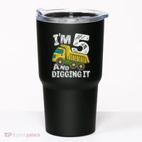 Five Construction 5th Birthday Gifts Fourth Boy 5 Years Old Tumbler thumb 0